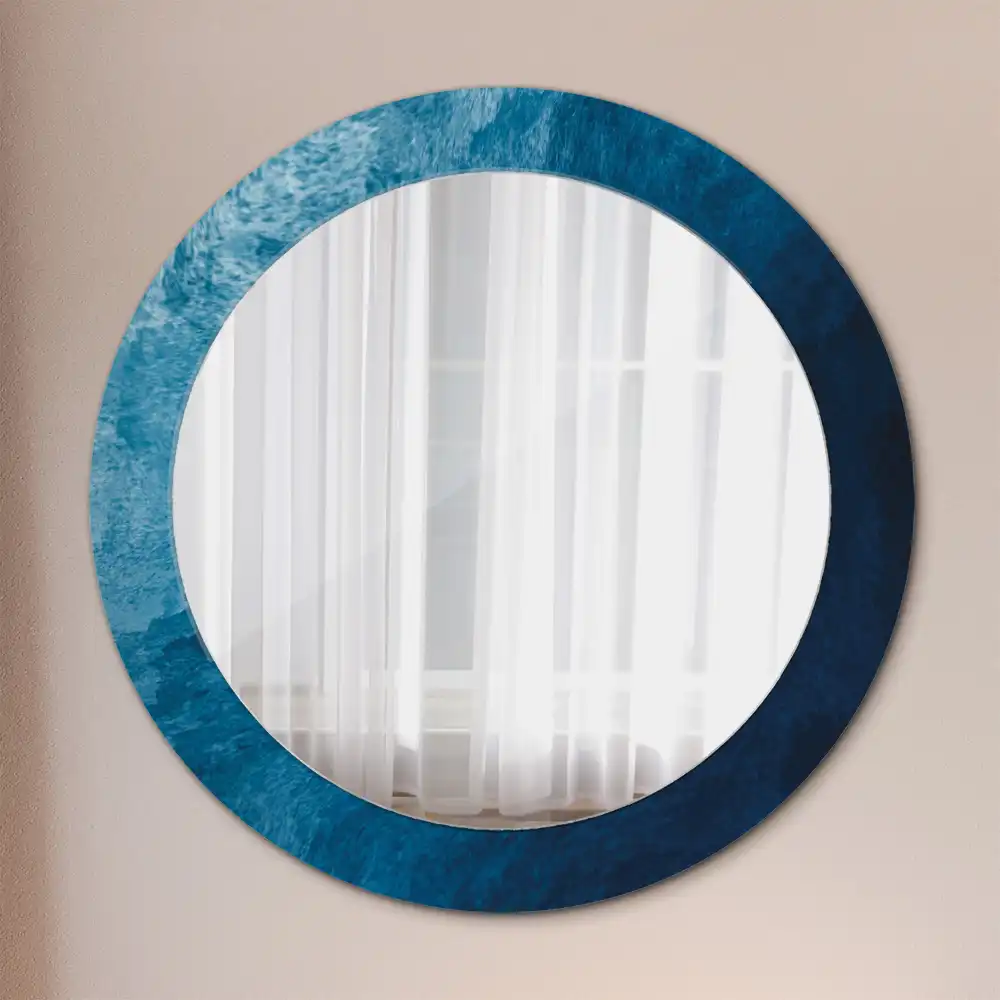 Miroir rond avec décoration art abstrait