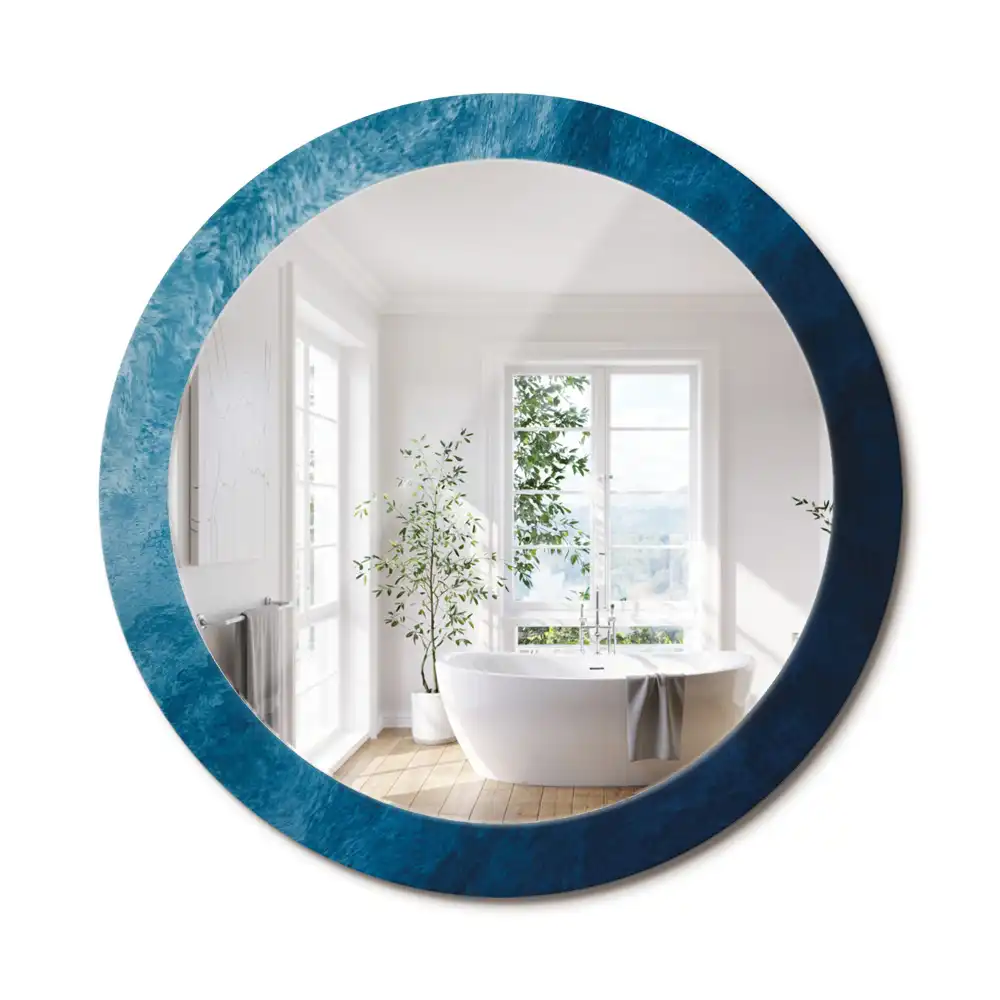 Miroir rond avec décoration art abstrait