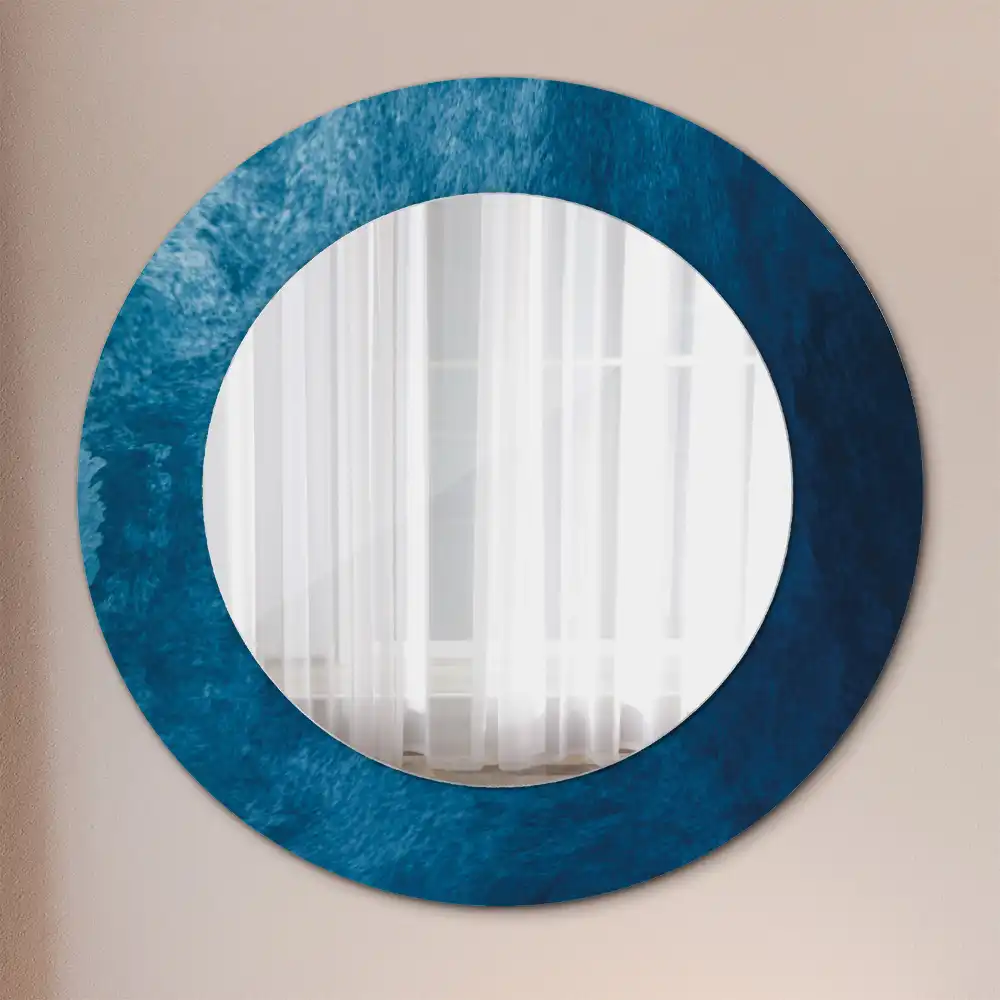 Miroir rond avec décoration art abstrait