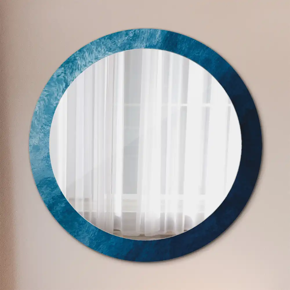 Miroir rond avec décoration art abstrait
