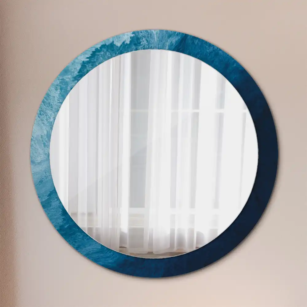 Miroir rond avec décoration art abstrait
