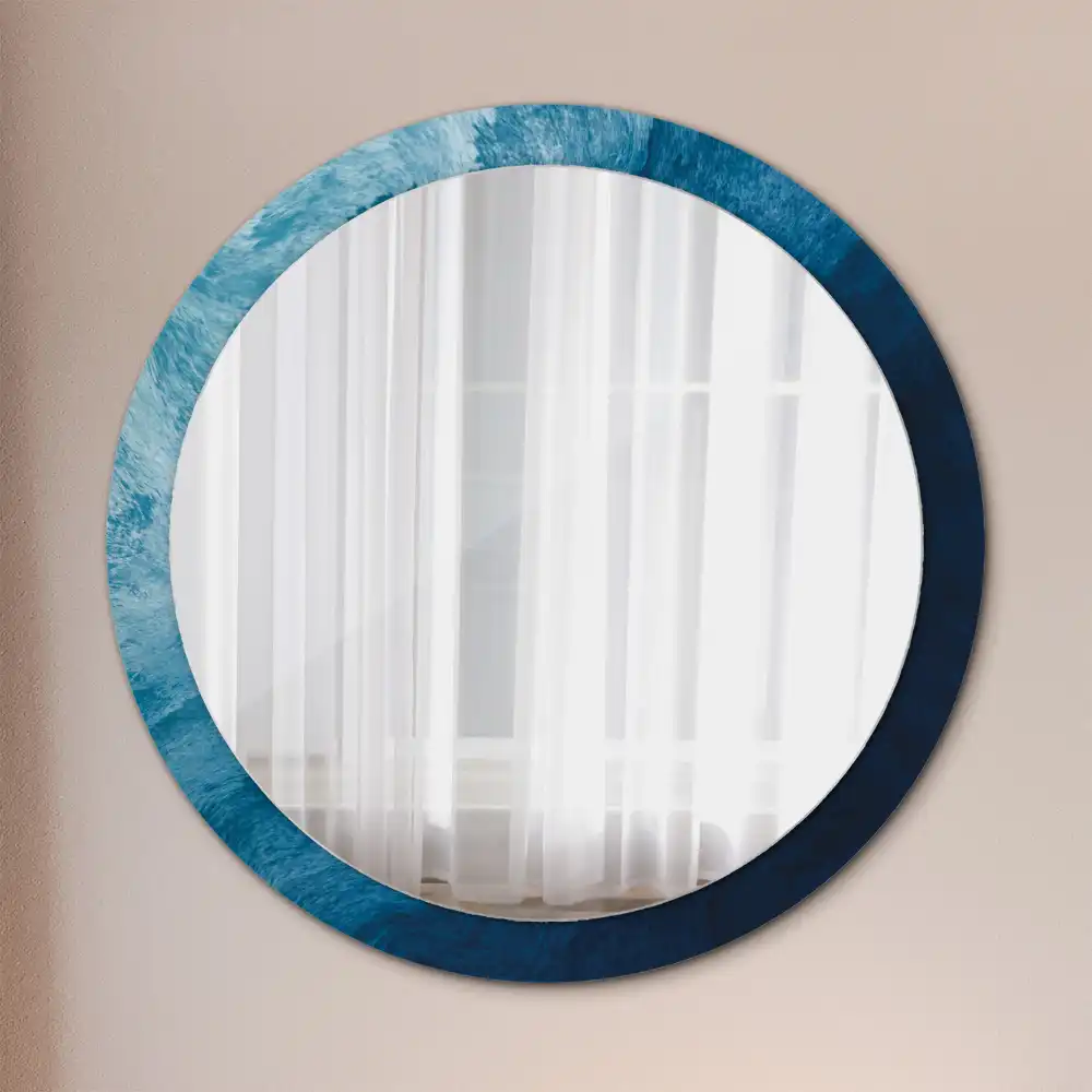 Miroir rond avec décoration art abstrait