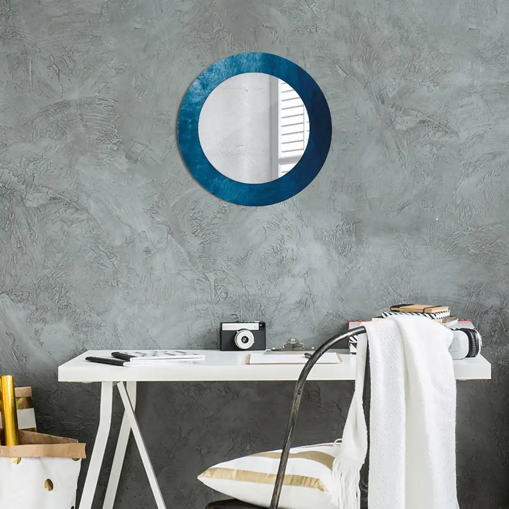 Miroir rond avec décoration art abstrait