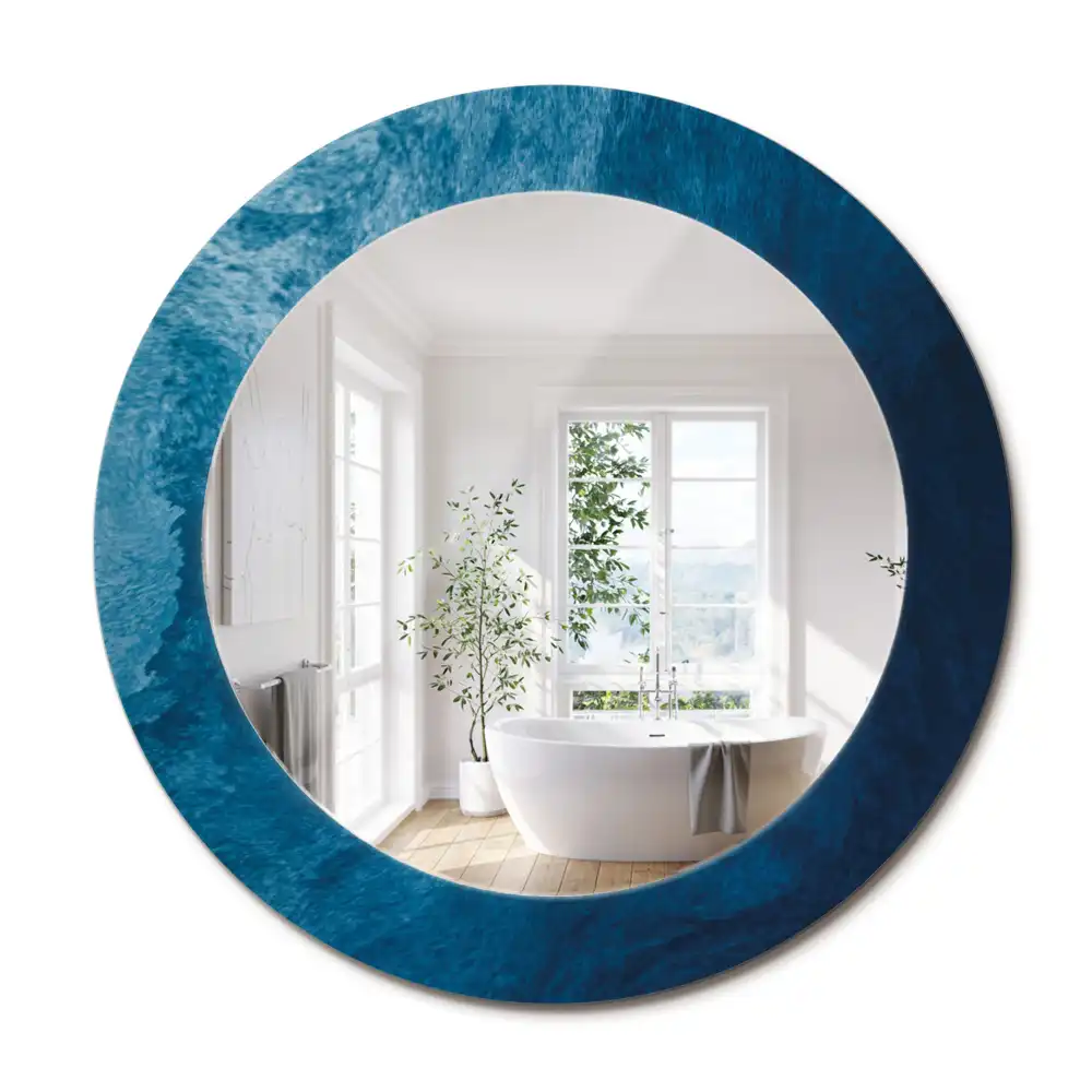 Miroir rond avec décoration art abstrait