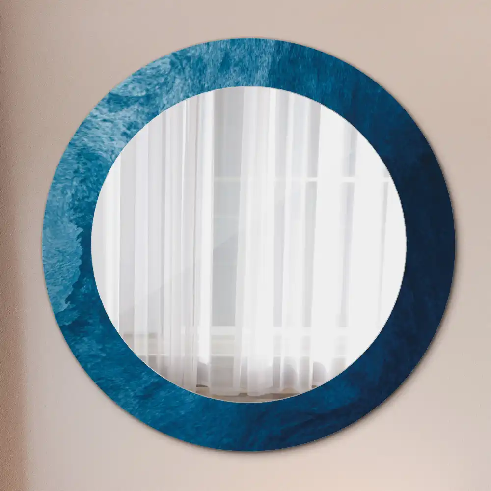 Miroir rond avec décoration art abstrait