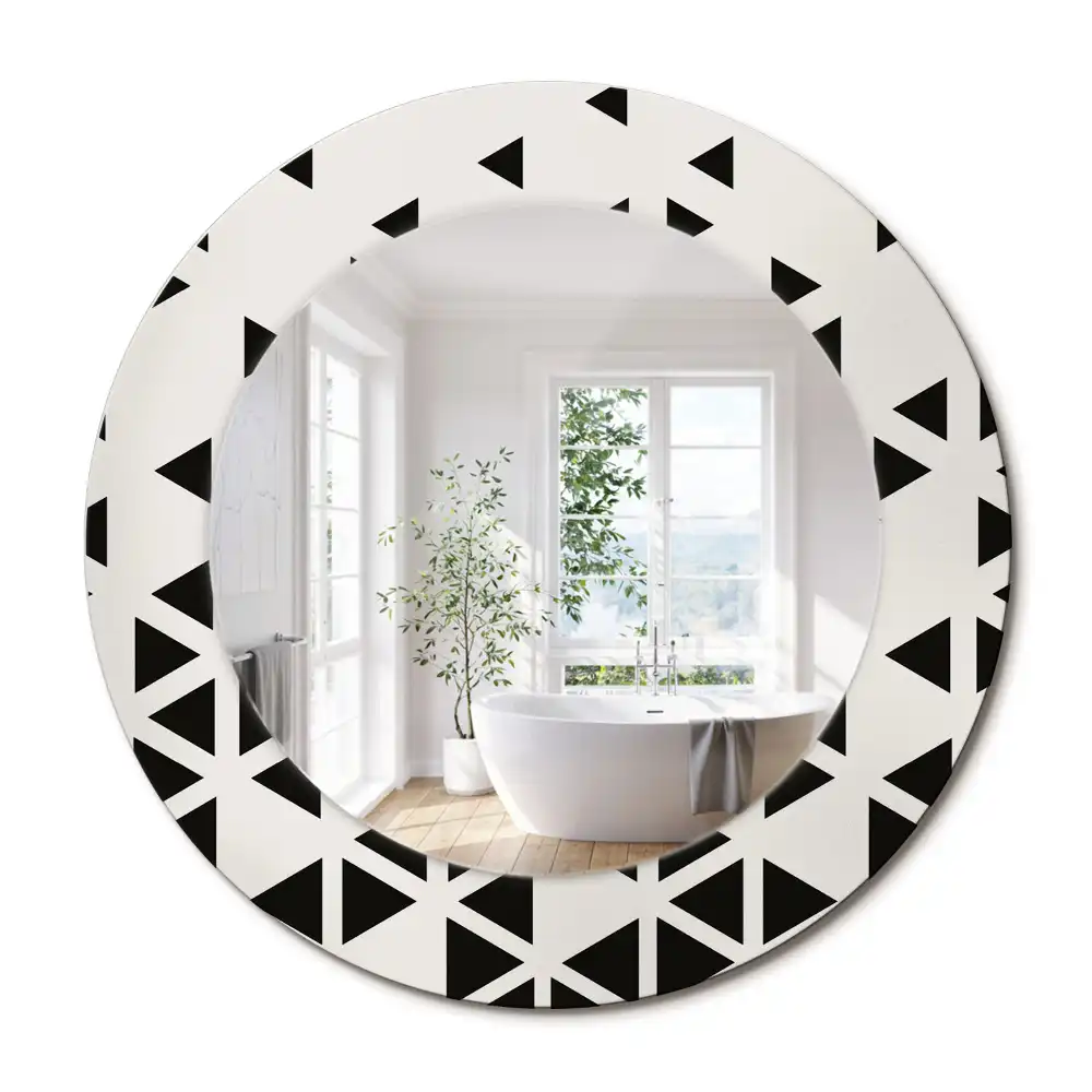 Miroir rond avec décoration géométrie abstraite