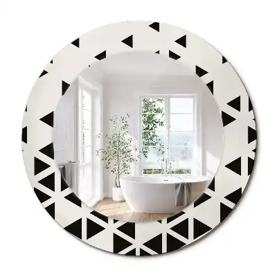 Miroir rond avec décoration géométrie abstraite