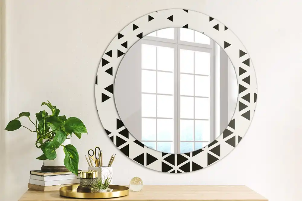 Miroir rond avec décoration géométrie abstraite