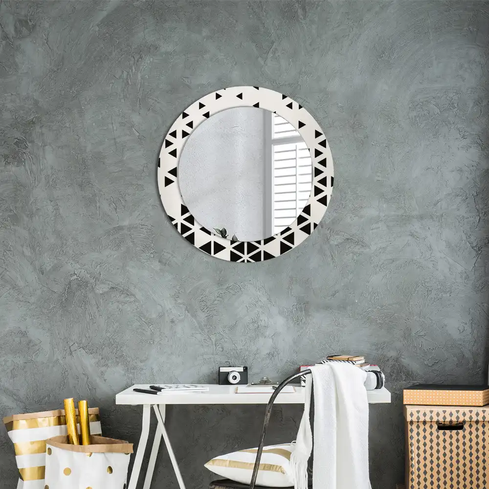 Miroir rond avec décoration géométrie abstraite