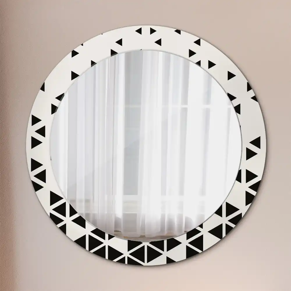 Miroir rond avec décoration géométrie abstraite