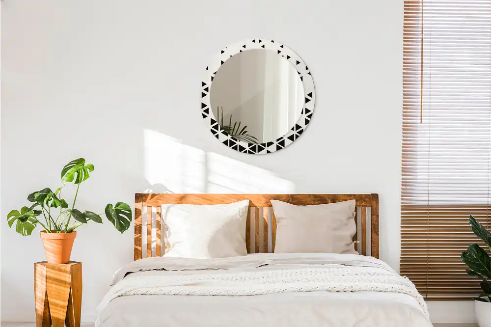 Miroir rond avec décoration géométrie abstraite