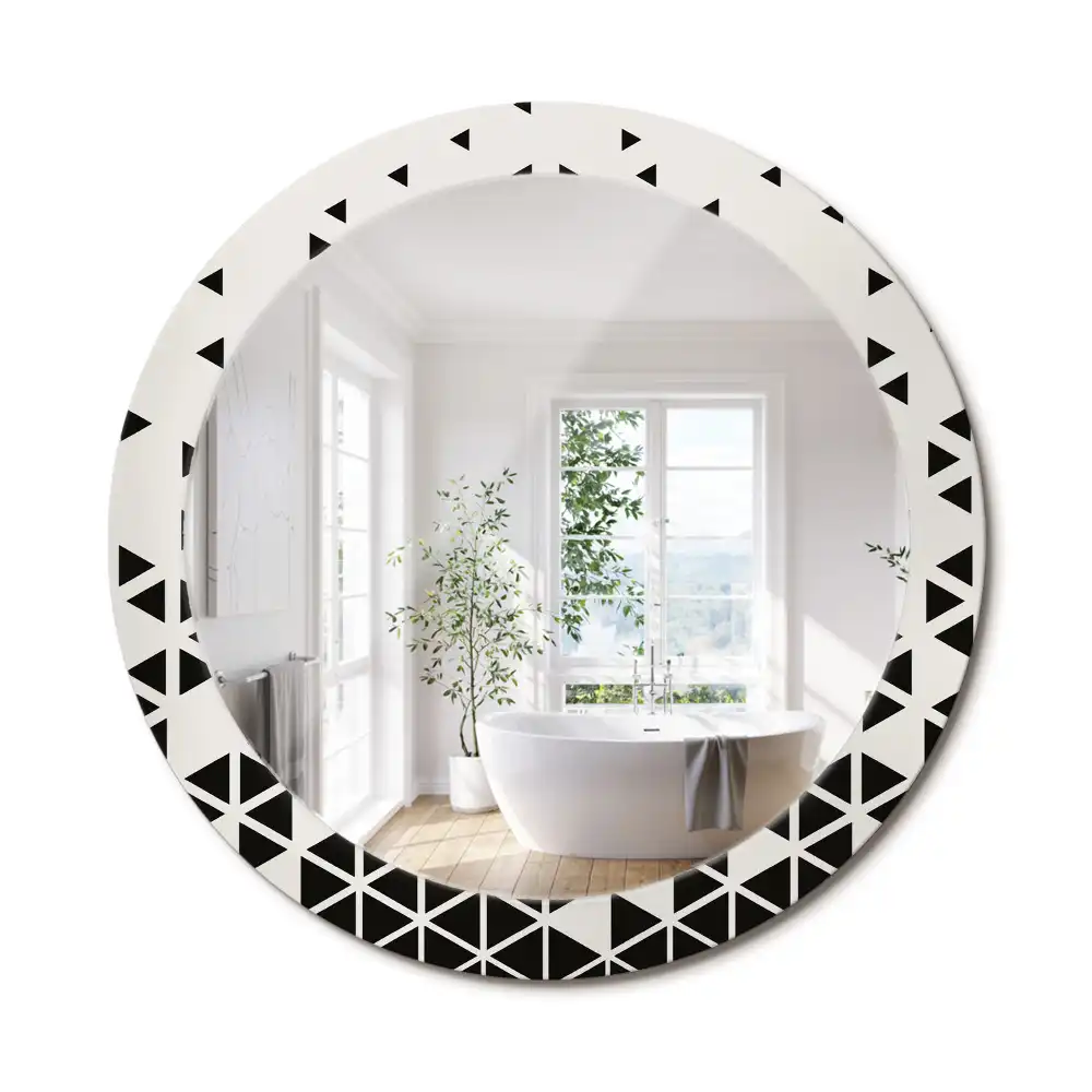 Miroir rond avec décoration géométrie abstraite