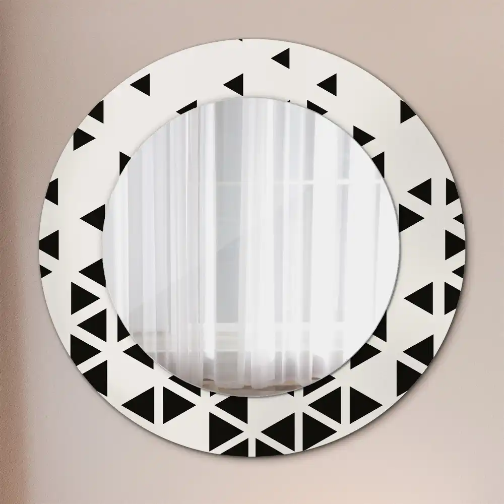 Miroir rond avec décoration géométrie abstraite