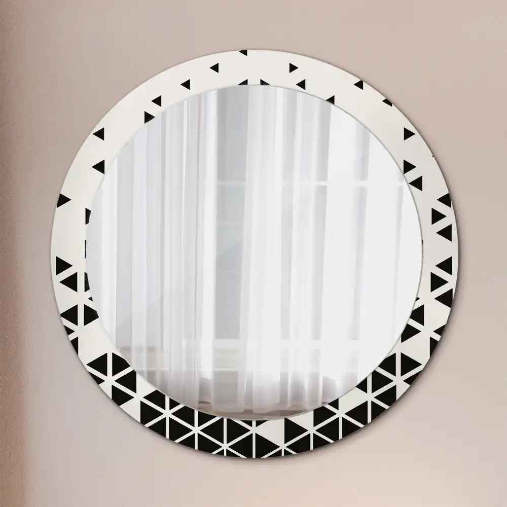 Miroir rond avec décoration géométrie abstraite