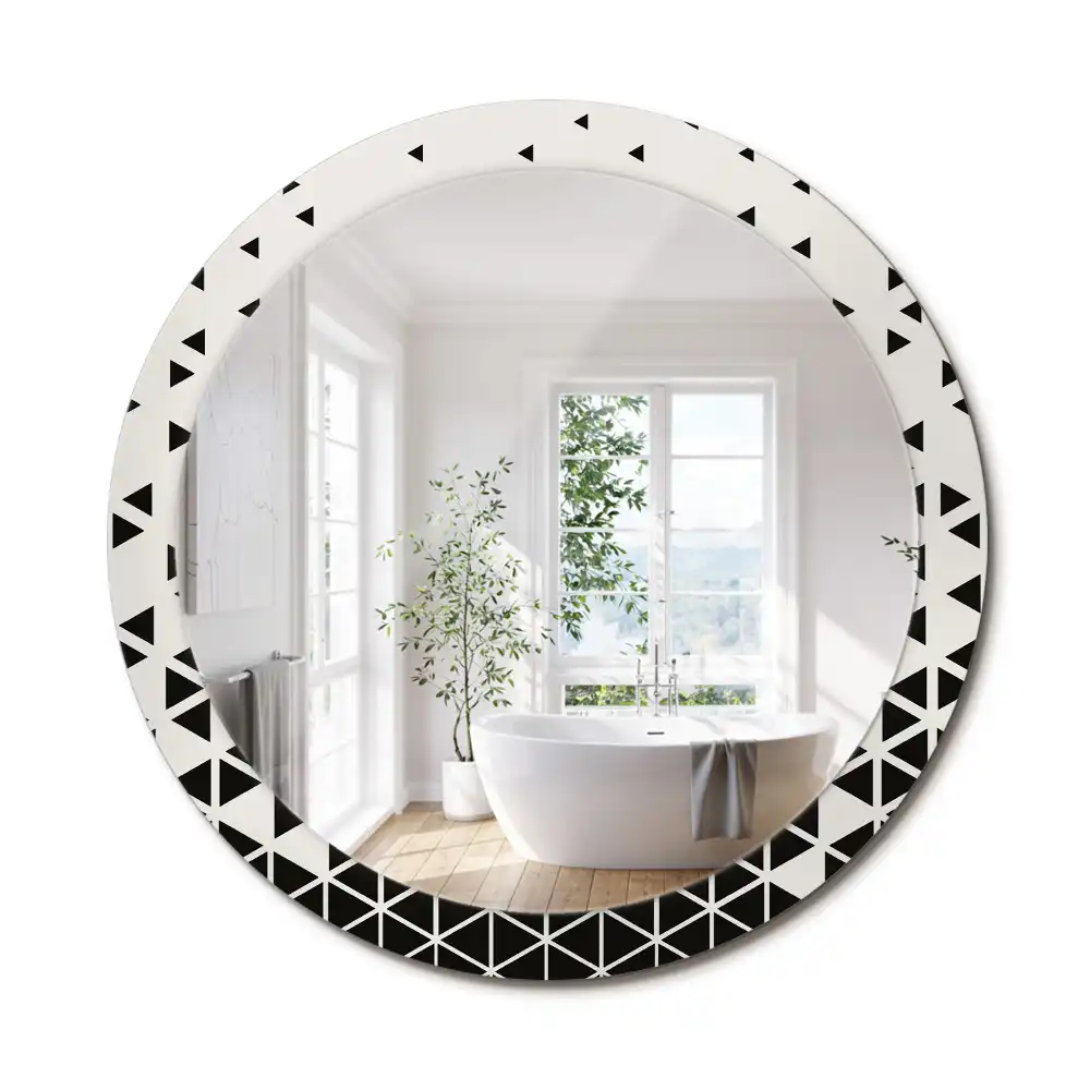 Miroir rond avec décoration géométrie abstraite