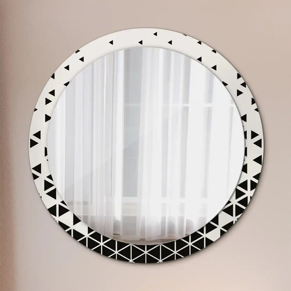 Miroir rond avec décoration géométrie abstraite