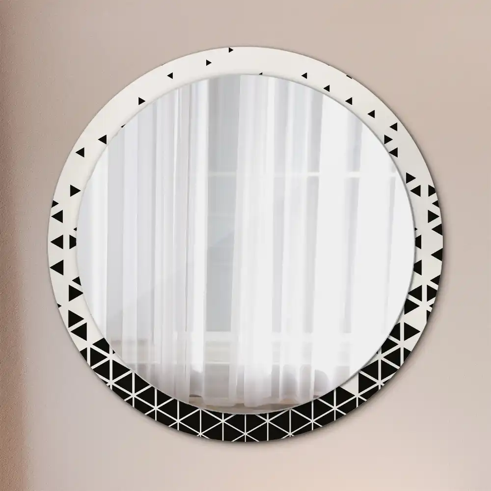 Miroir rond avec décoration géométrie abstraite