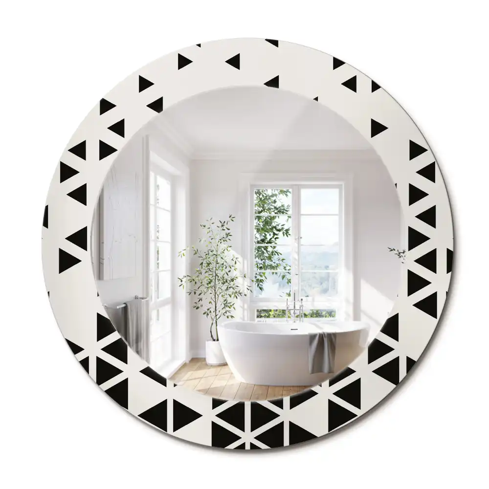 Miroir rond avec décoration géométrie abstraite