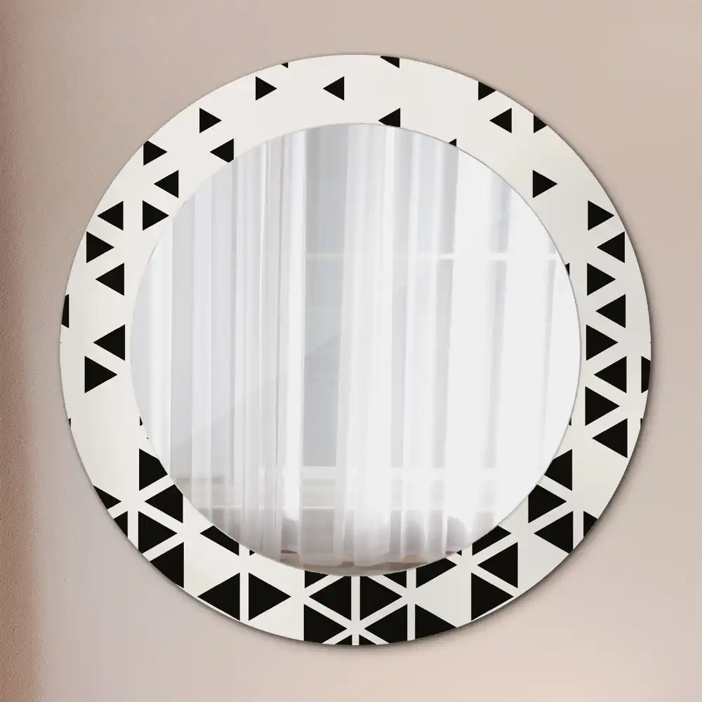 Miroir rond avec décoration géométrie abstraite