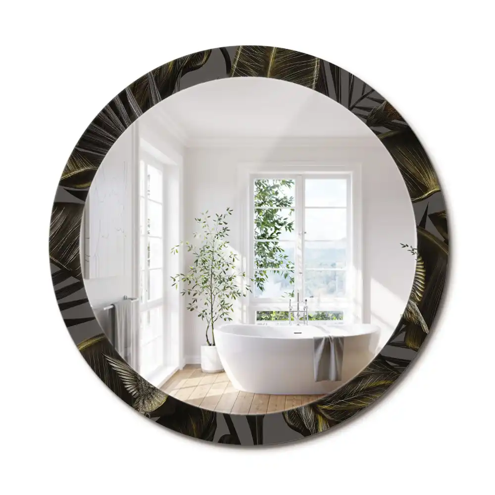 Miroir rond imprimé hibiscus