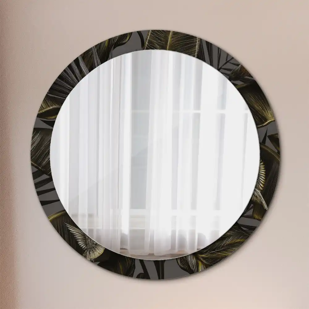 Miroir rond imprimé hibiscus