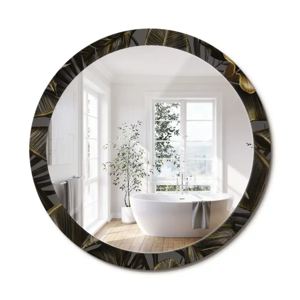 Miroir rond imprimé hibiscus