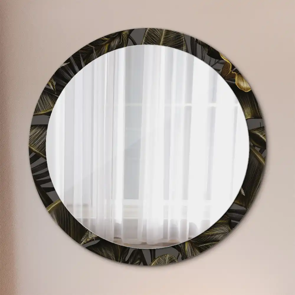 Miroir rond imprimé hibiscus