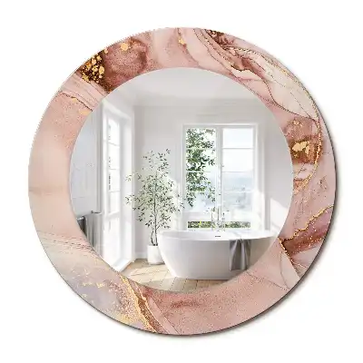 Miroir rond avec décoration fluide abstrait