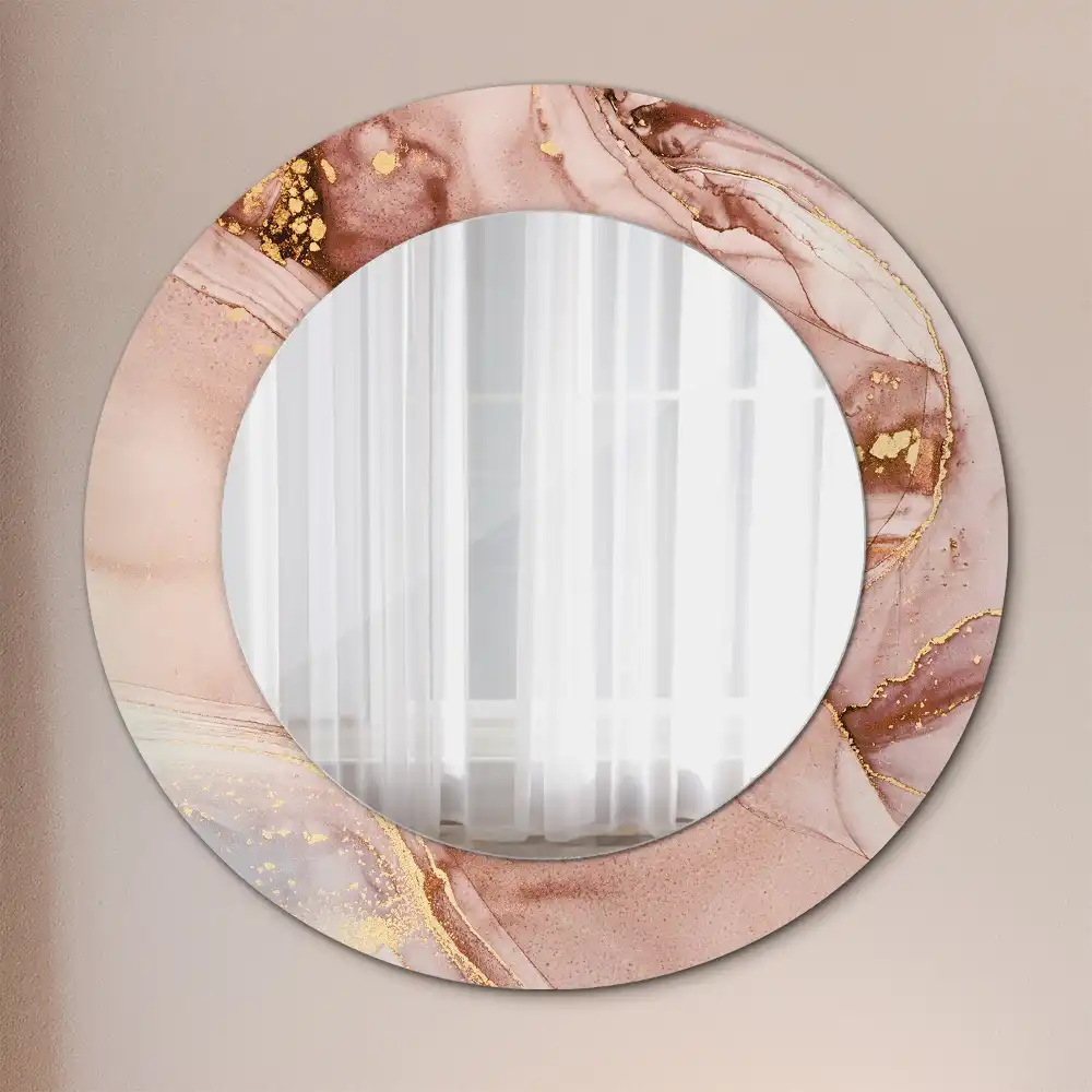 Miroir rond avec décoration fluide abstrait