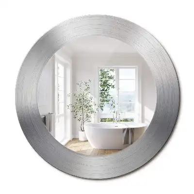 Miroir rond cadre avec impression imitation métal