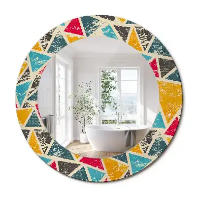 Miroir rond avec décoration composition rétro