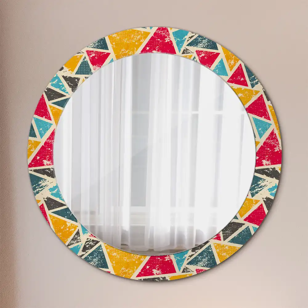 Miroir rond avec décoration composition rétro