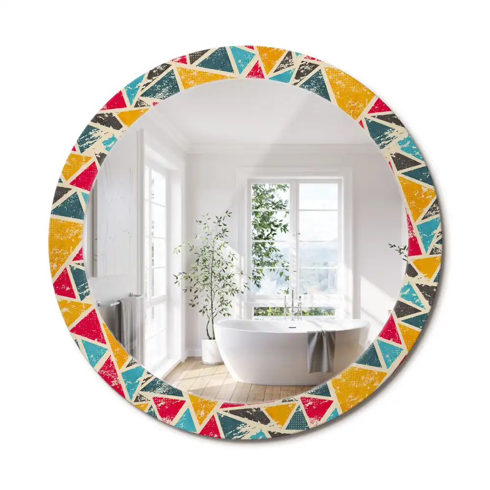 Miroir rond avec décoration composition rétro