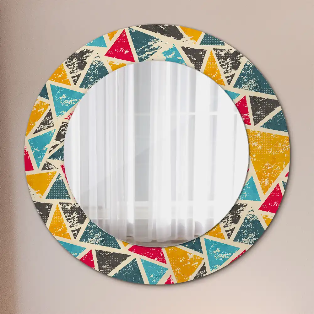 Miroir rond avec décoration composition rétro