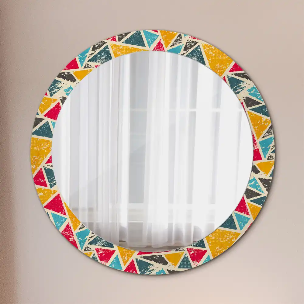 Miroir rond avec décoration composition rétro