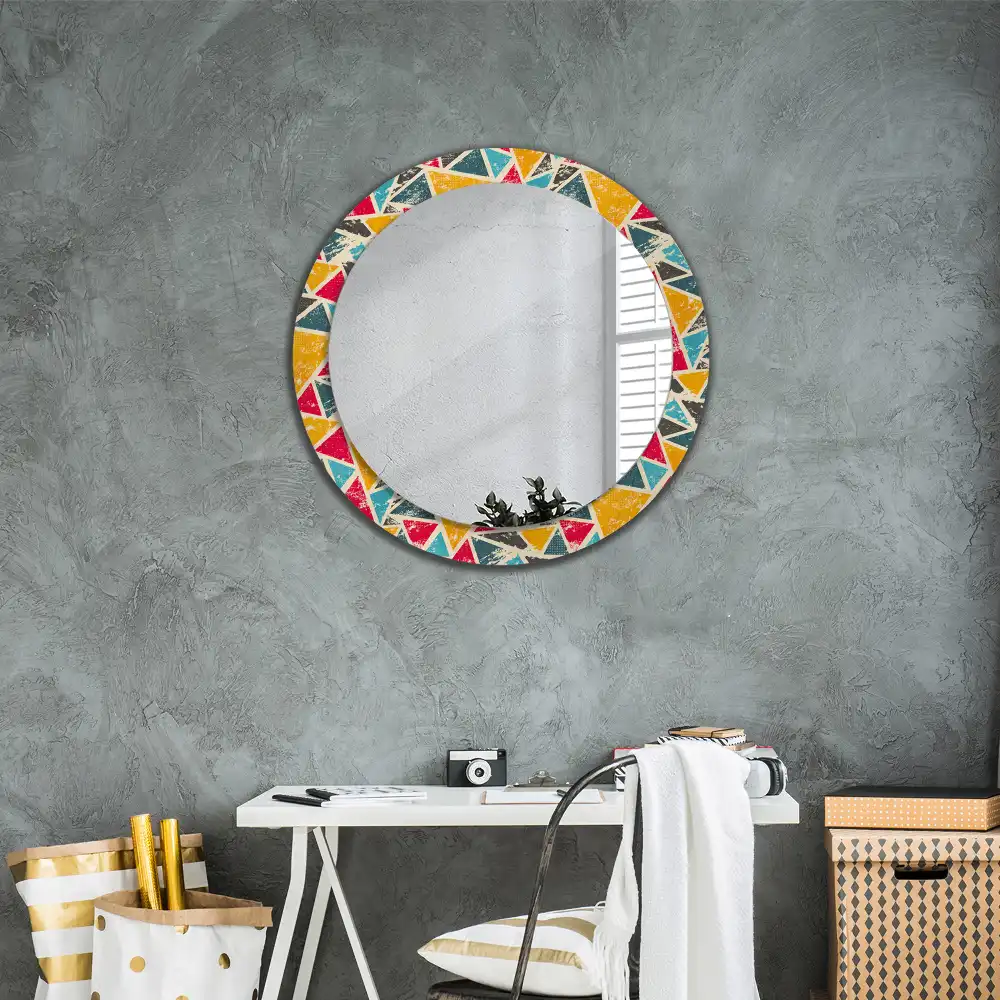 Miroir rond avec décoration composition rétro