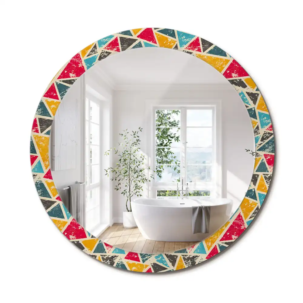 Miroir rond avec décoration composition rétro