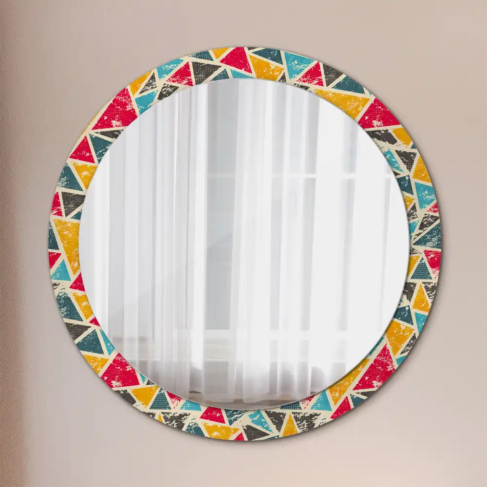 Miroir rond avec décoration composition rétro