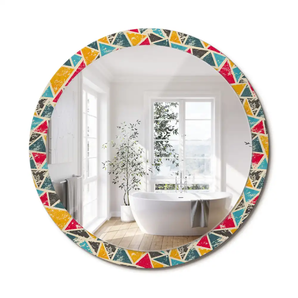 Miroir rond avec décoration composition rétro