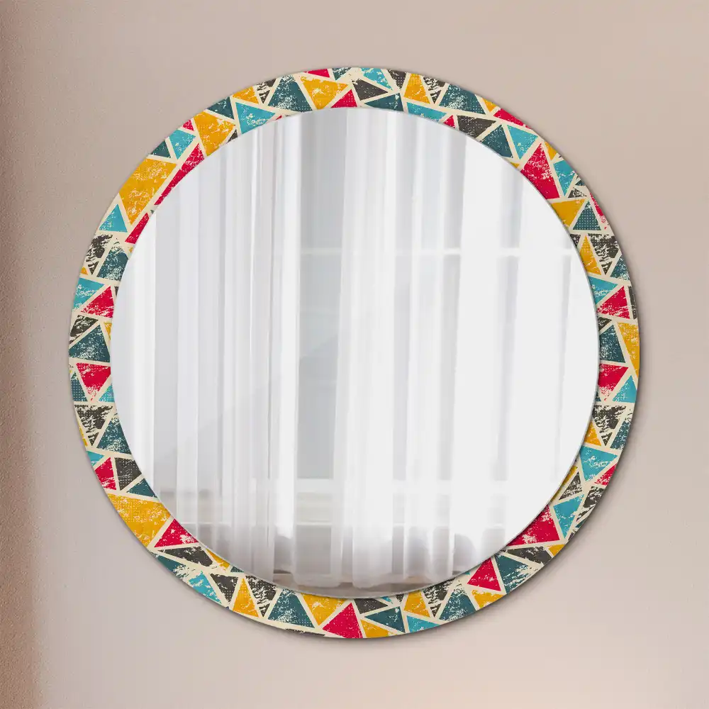 Miroir rond avec décoration composition rétro