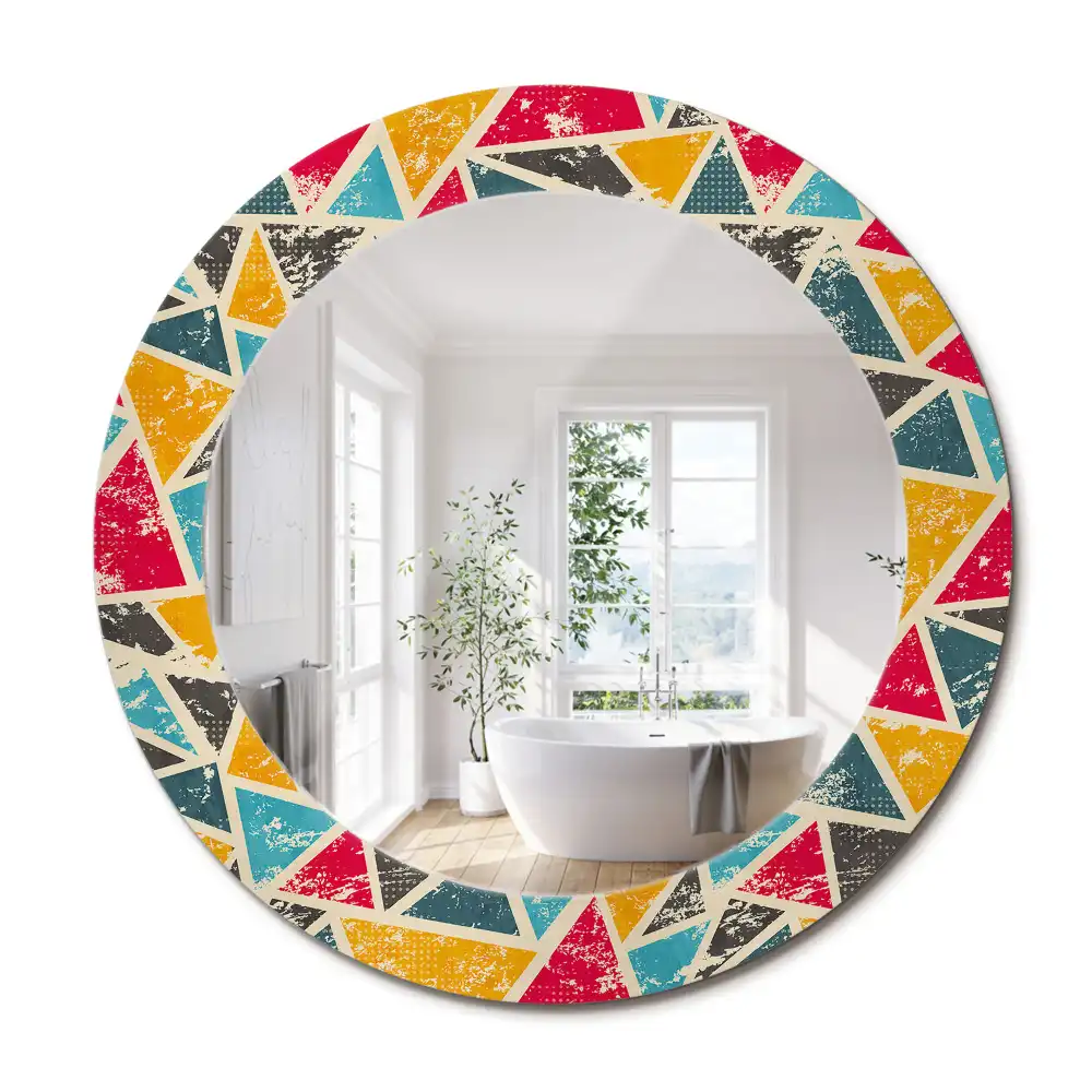 Miroir rond avec décoration composition rétro