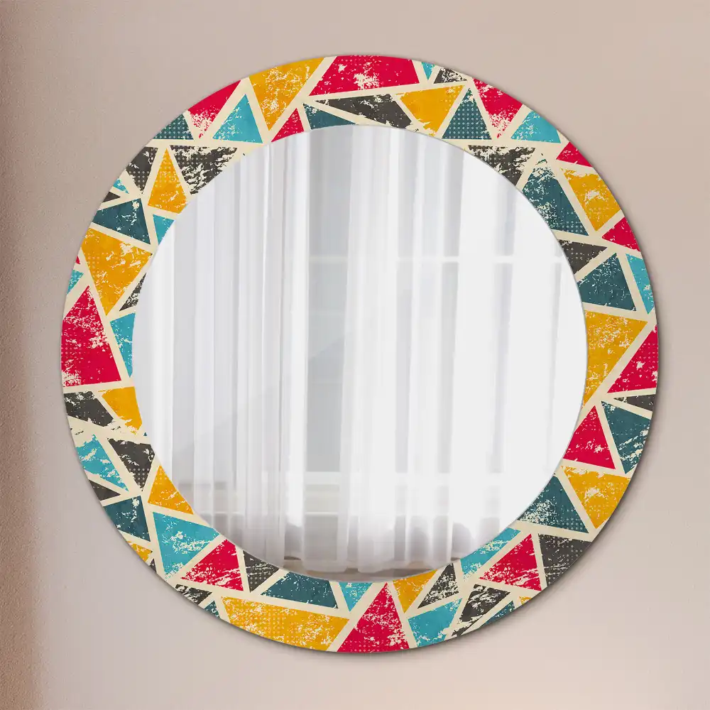 Miroir rond avec décoration composition rétro