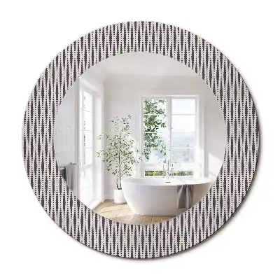 Miroir rond imprimé motif à pois géométriques