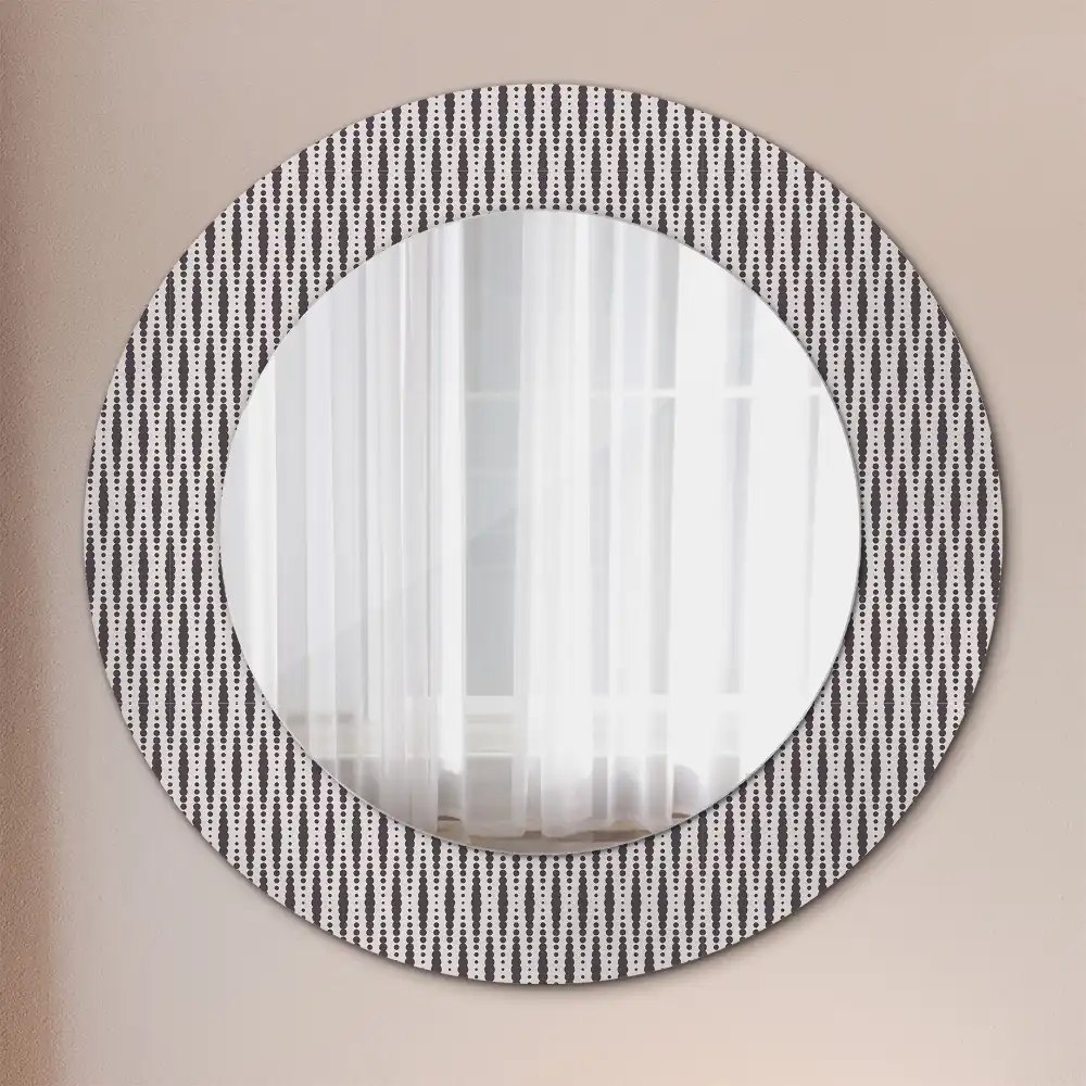 Miroir rond imprimé motif à pois géométriques