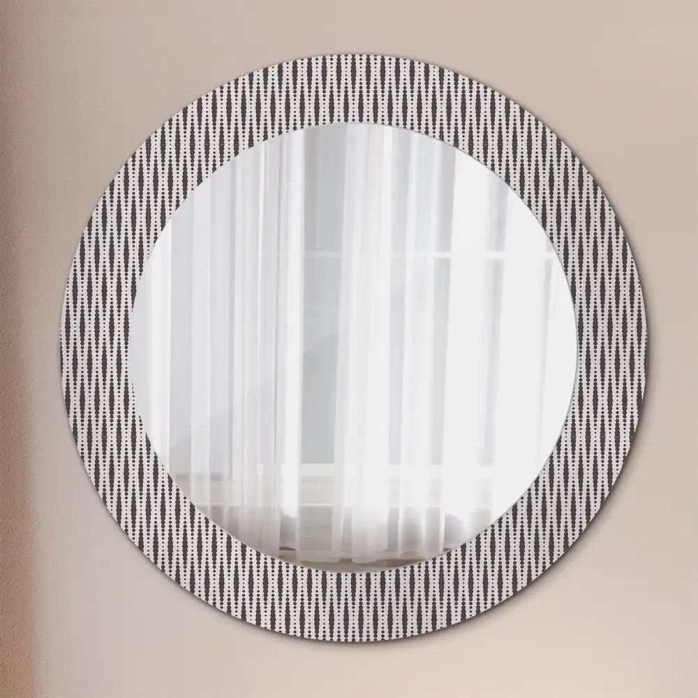 Miroir rond imprimé motif à pois géométriques