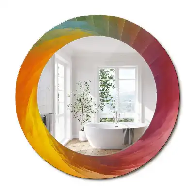 Miroir rond avec décoration palette de couleurs