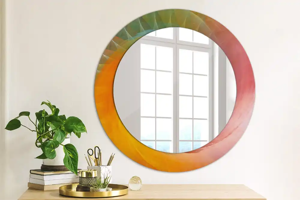 Miroir rond avec décoration palette de couleurs