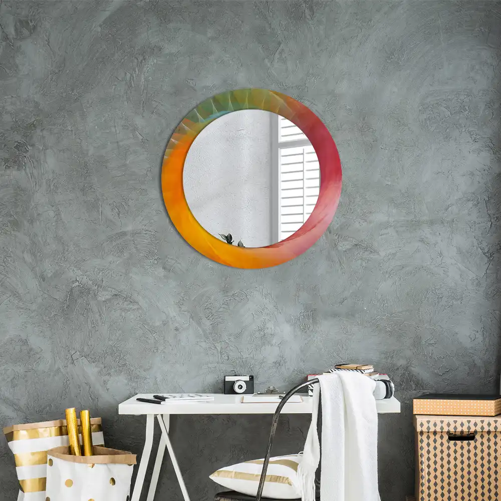 Miroir rond avec décoration palette de couleurs