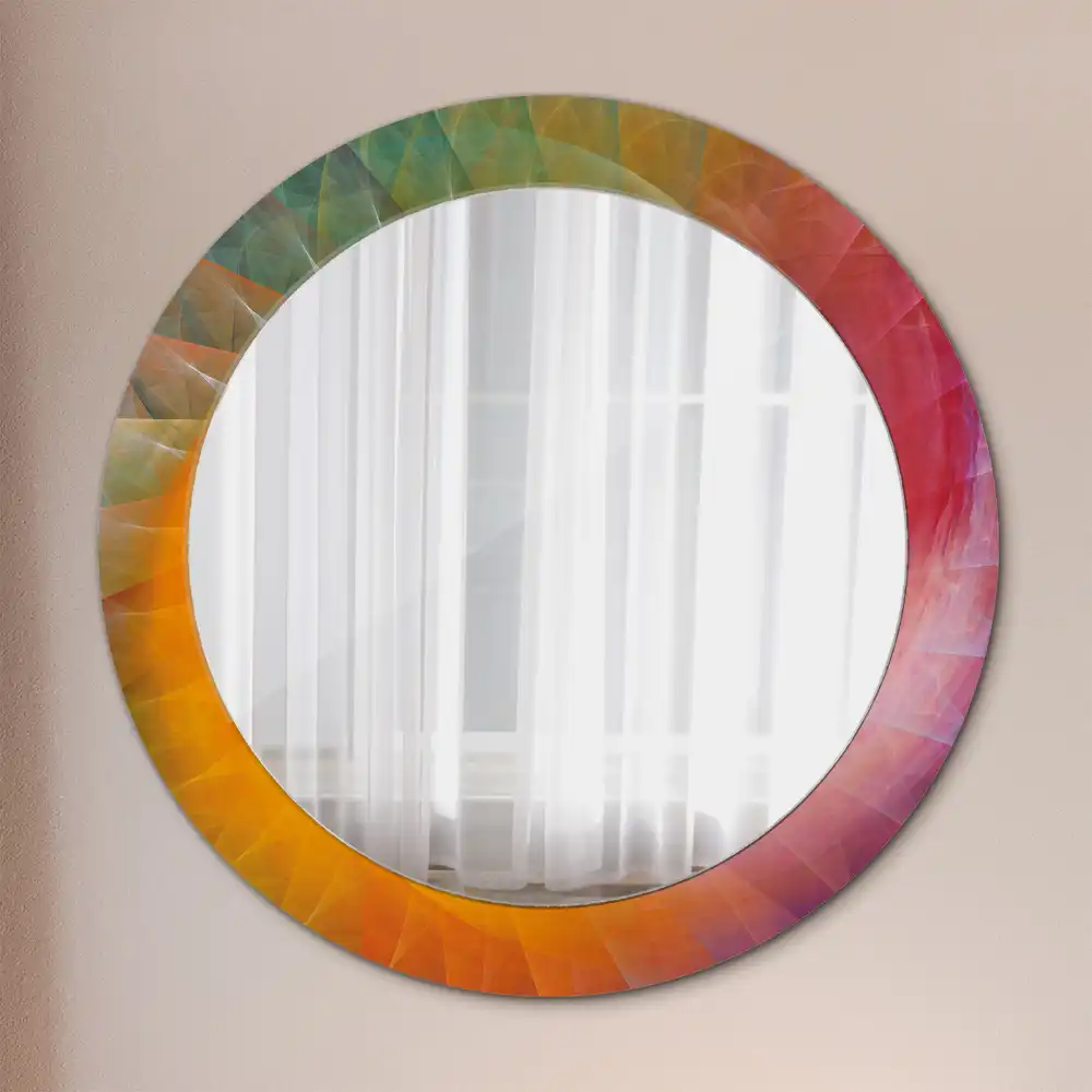 Miroir rond avec décoration palette de couleurs