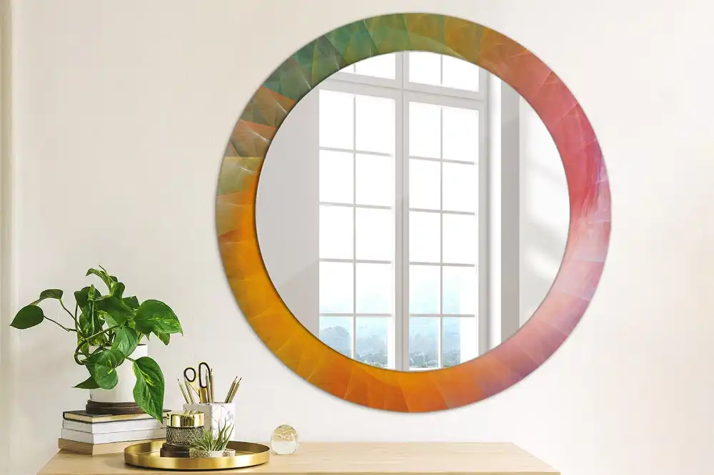 Miroir rond avec décoration palette de couleurs